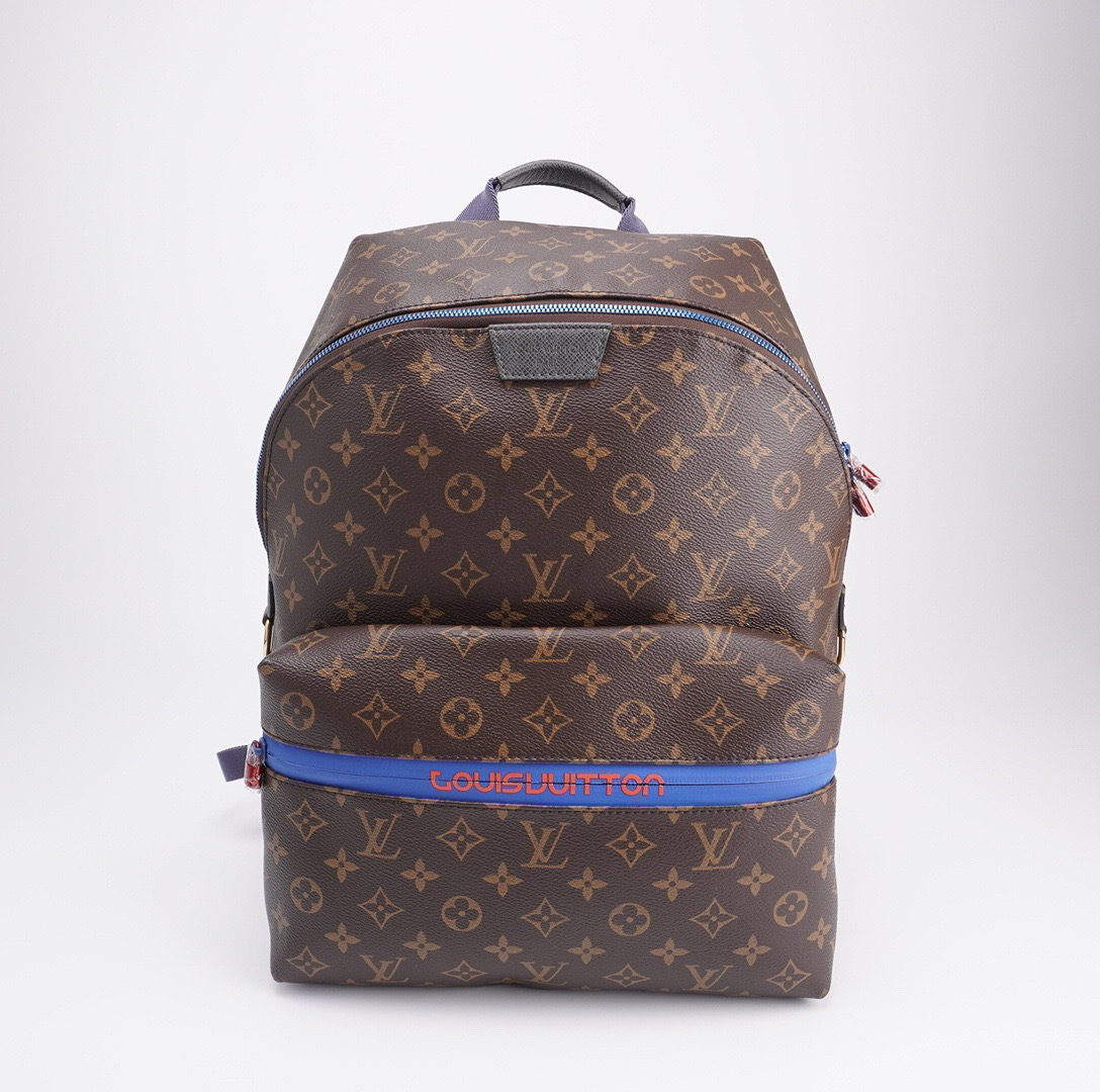 99新 LouisVuitton/路易威登 18ss冠希联名棕老花双肩包 F928