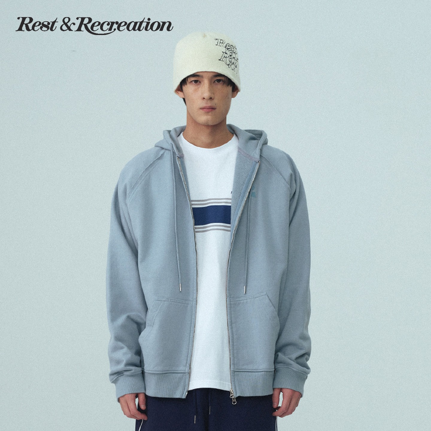 【明星同款】RestandRecreation官方拉链连帽卫衣RR男女卫衣外套