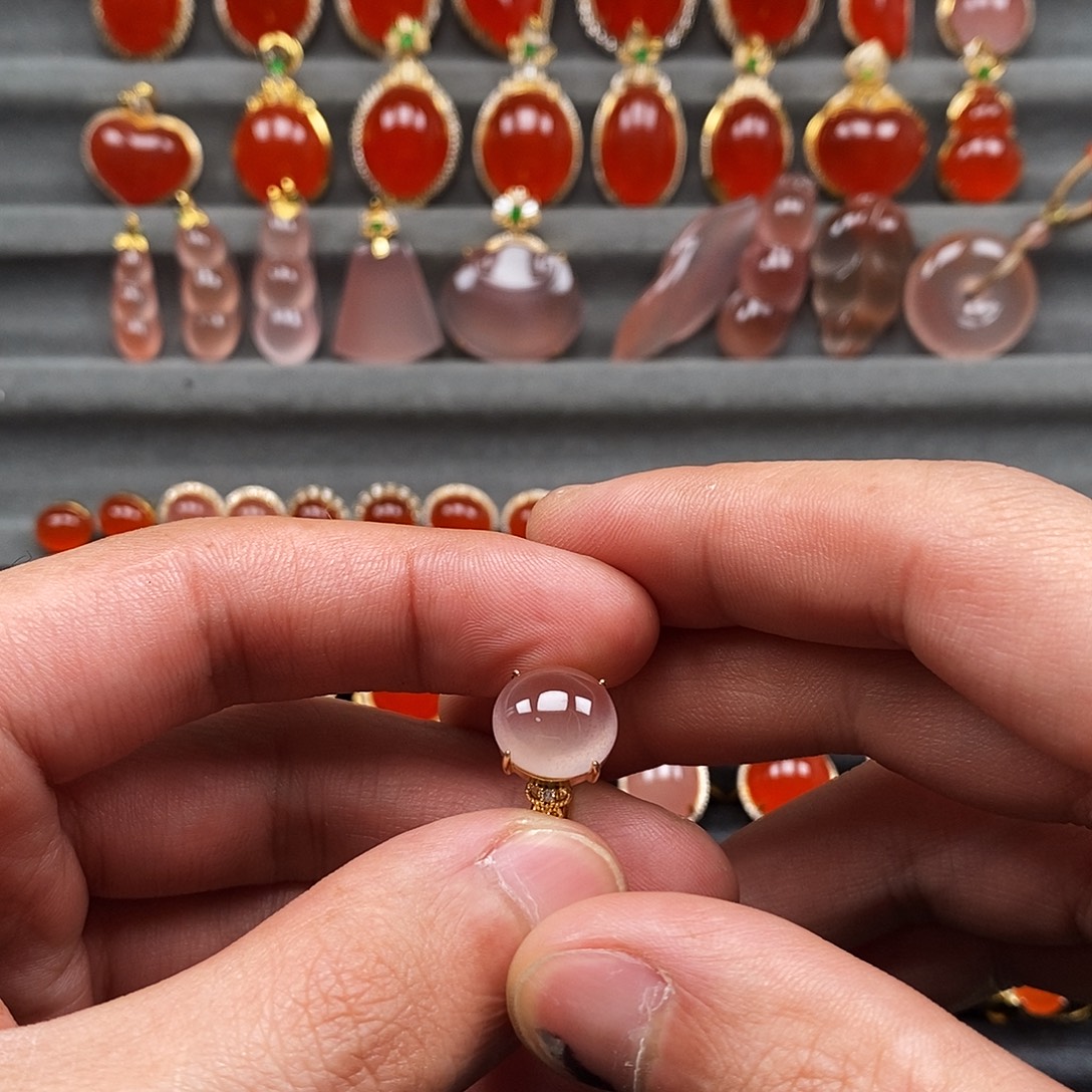 南红玛瑙银S925镶嵌戒指