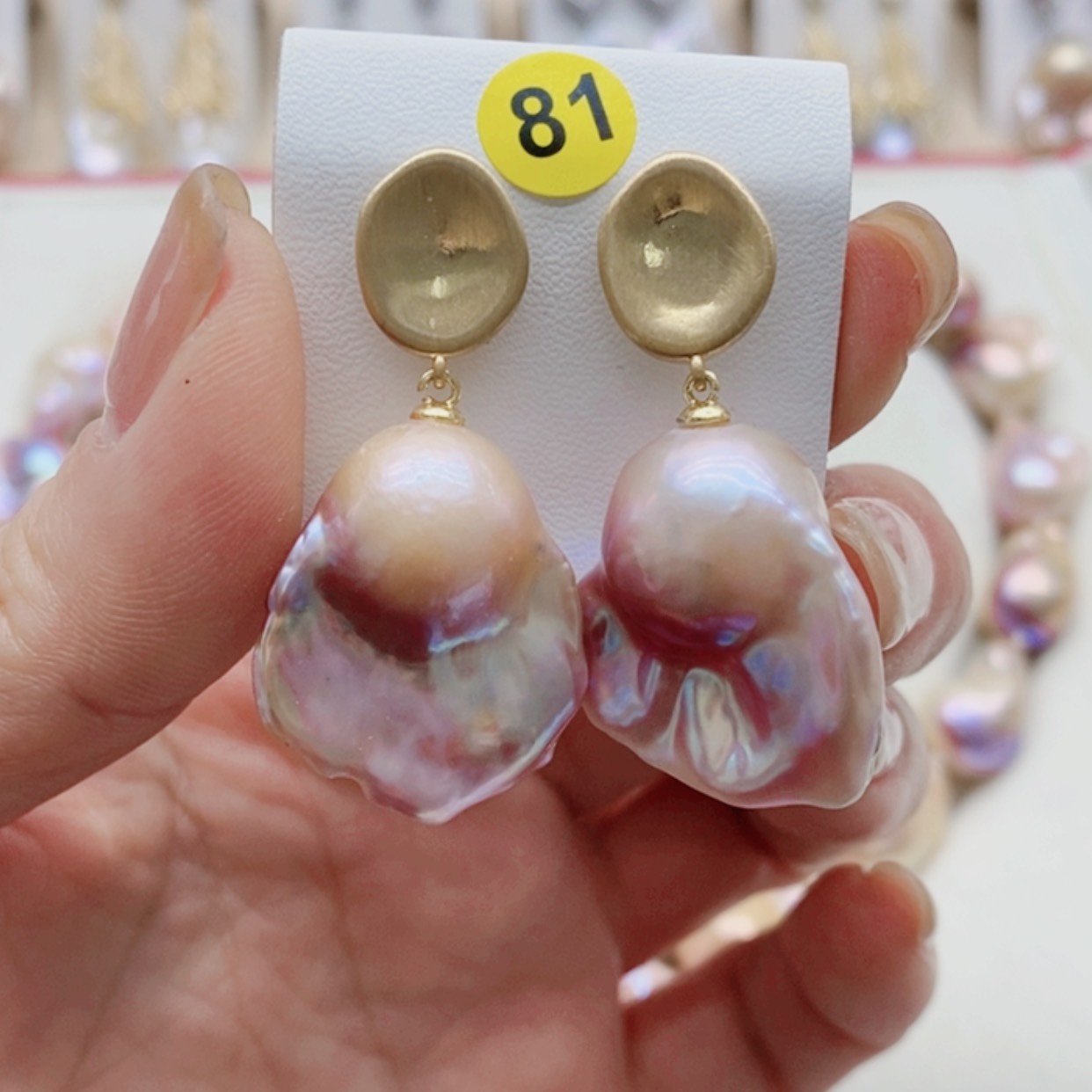 【闪购商品】淡水珍珠耳饰银S925镶嵌米*