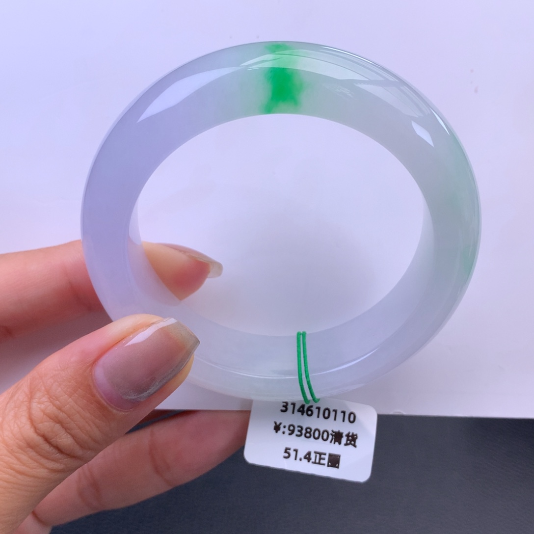 未镶嵌手镯翡翠一手）冰紫飘翠手镯（细纹）