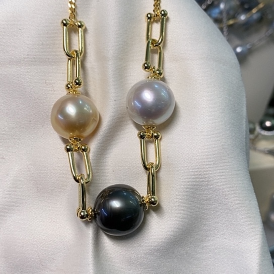 海水珍珠颈饰银S925镶嵌13-14