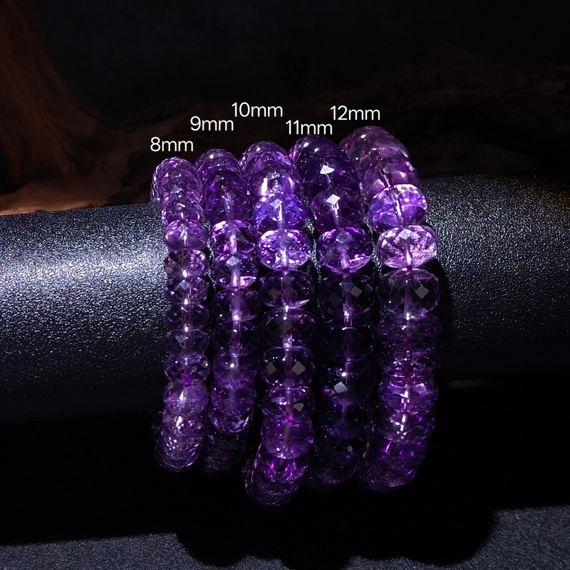 【黑胖珠宝】H0531 全净体紫水晶切面手链  ——多样性发其一