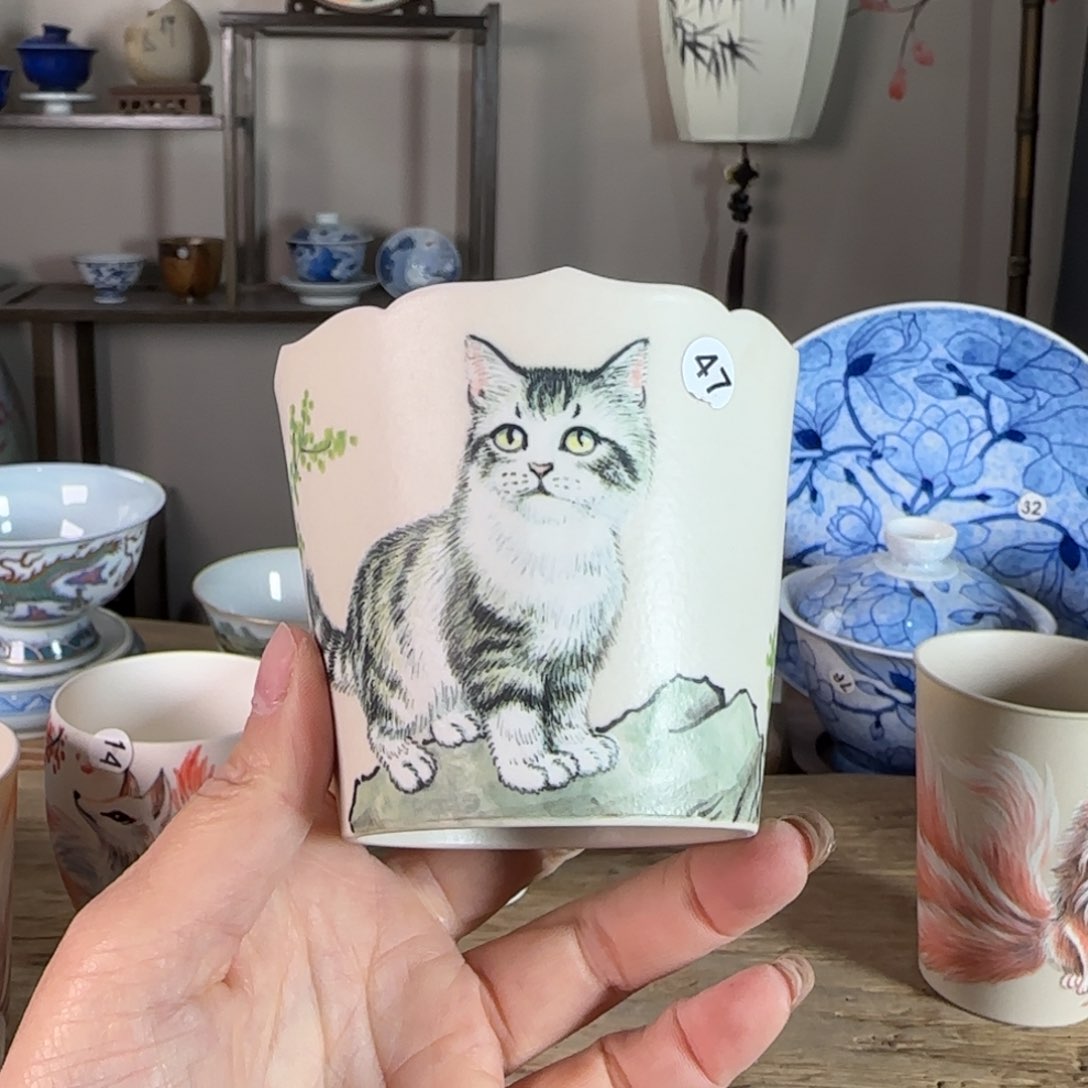 杯景德镇陶瓷柴烧多人