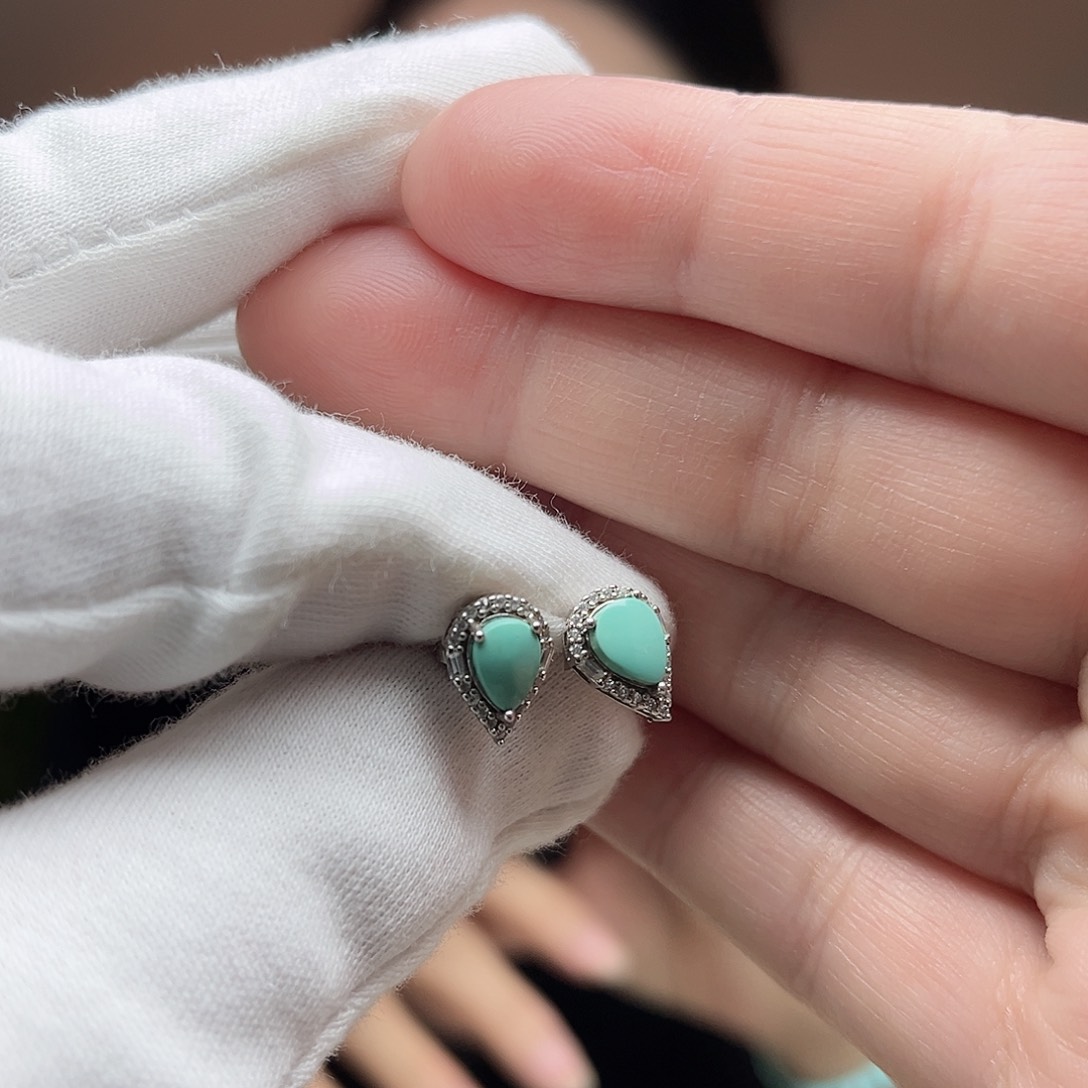 绿松石珠宝奇石银S925镶嵌