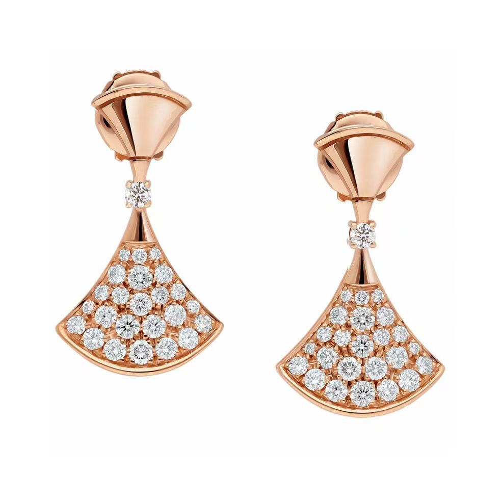 18K金钻石上下裙子耳饰 CZ (定制品质48小时鉴赏期）