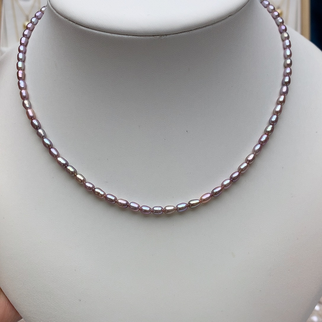 淡水珍珠颈饰银S925镶嵌