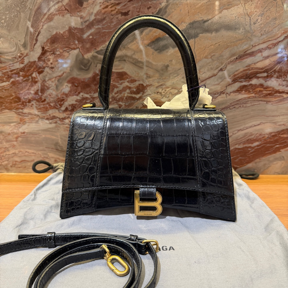 95新 DIOR/迪奥 巴黎世家 hourglass 金扣 沙漏包单肩手提包 S号