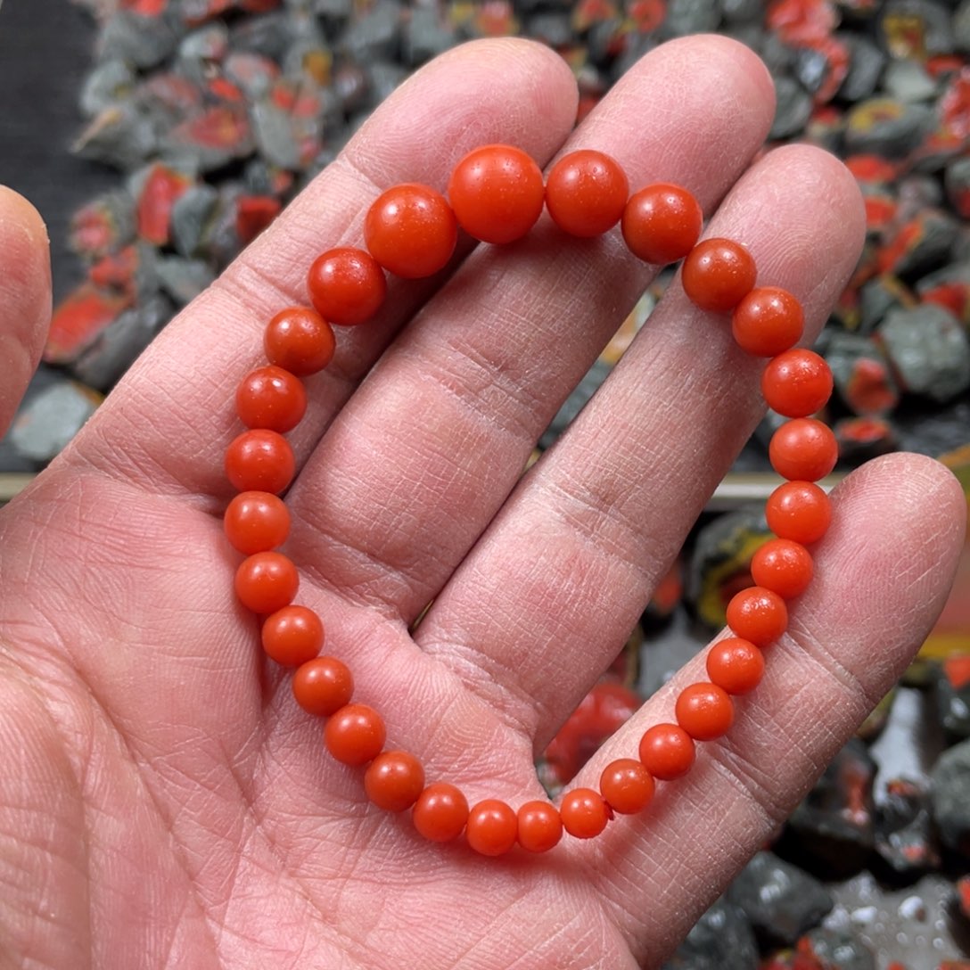 南红玛瑙手链合金