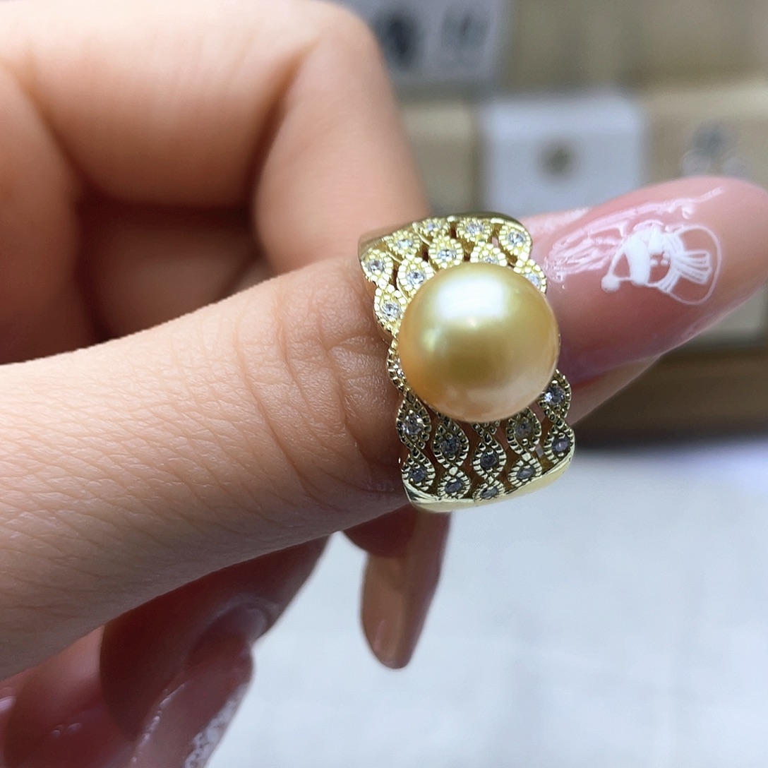 海水珍珠戒指银S925镶嵌
