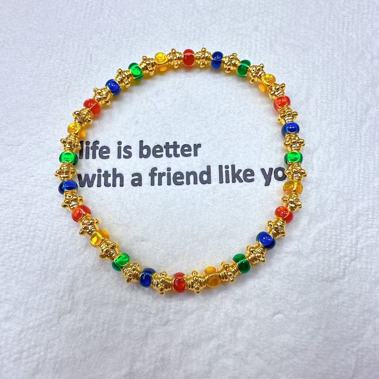 足金999四方合珐琅手串  JYF0066