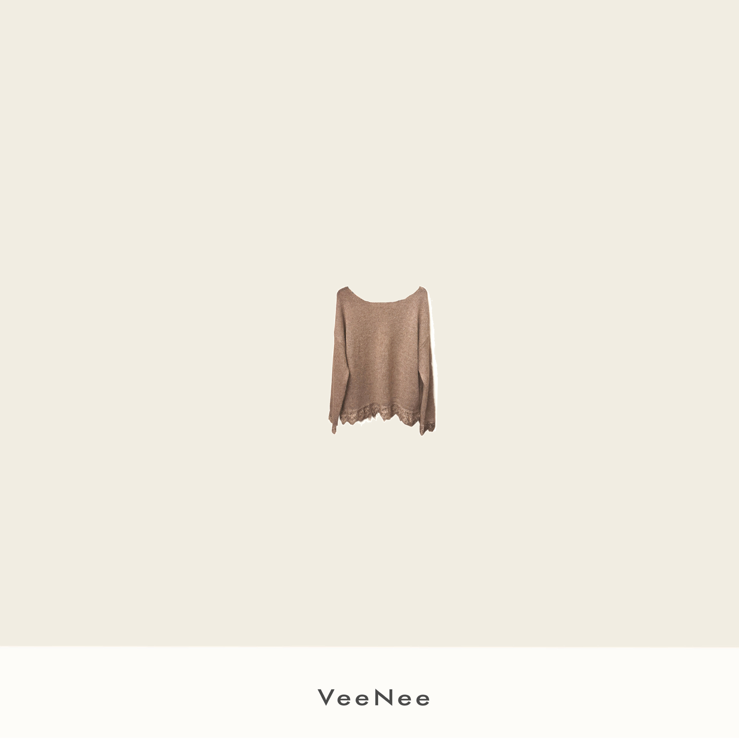 VeeNee•康赛妮羊绒珠片蕾丝袖口毛衣 VA5M029