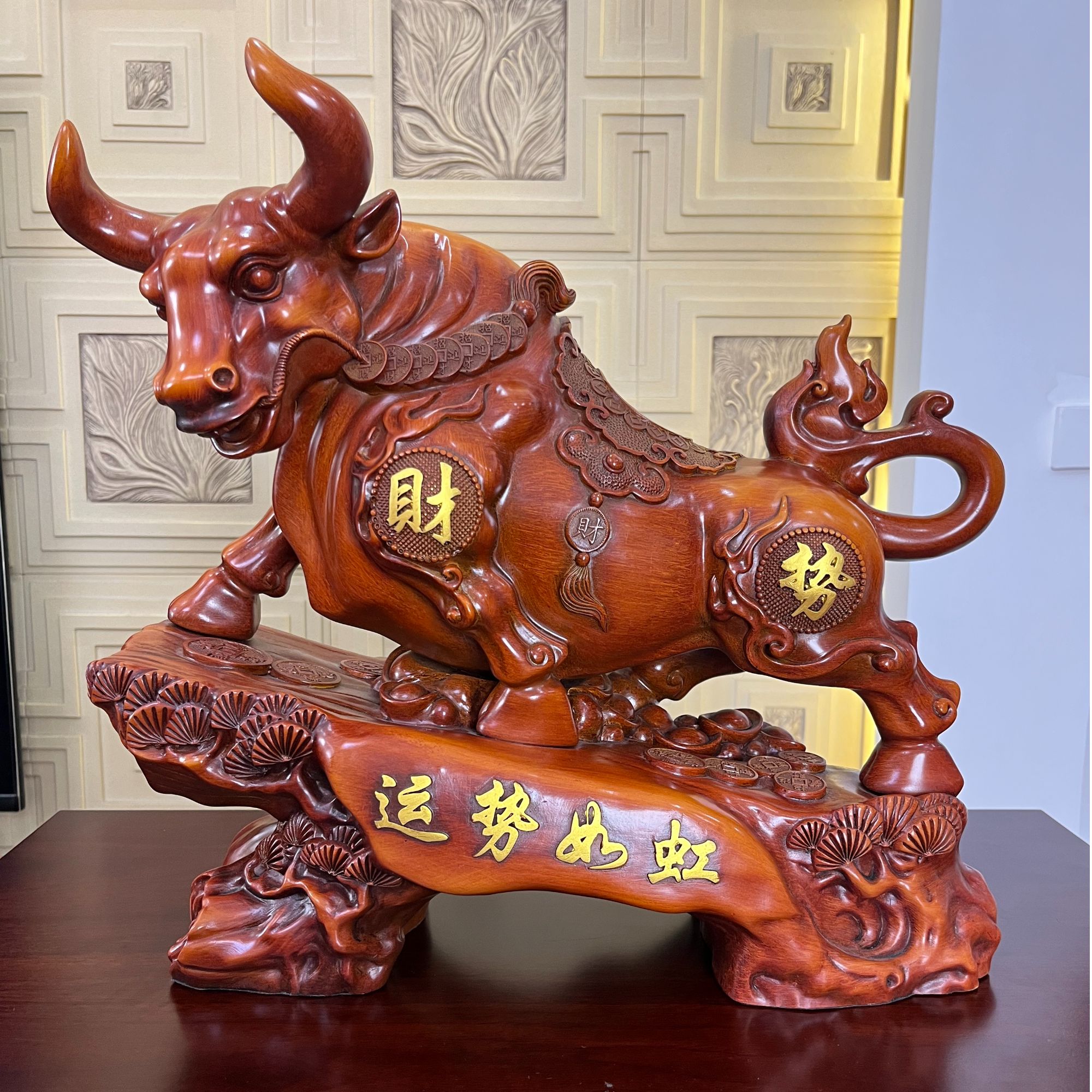 大号牛气冲天生肖牛开业乔迁生日送礼客厅办公室装饰高27，宽30