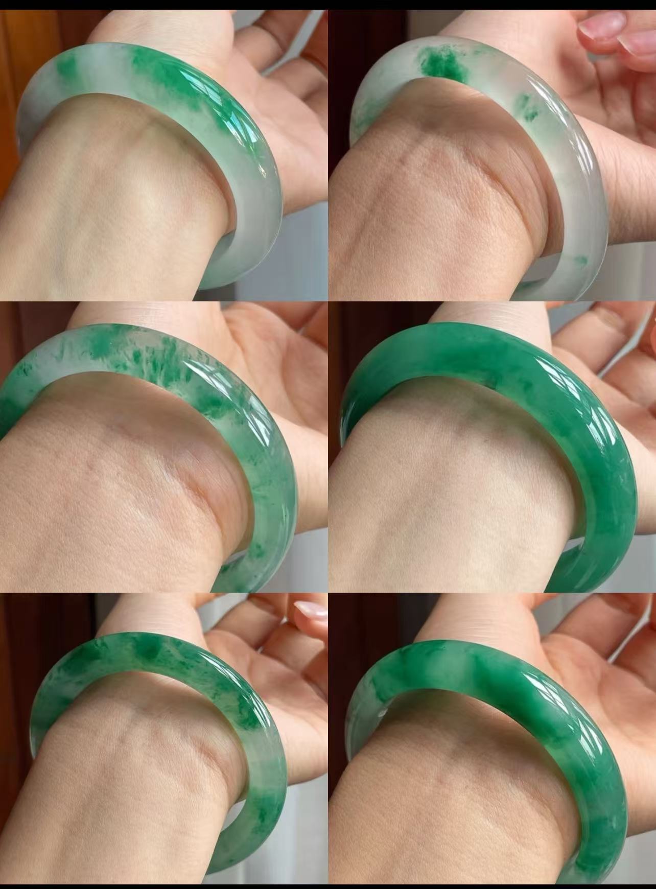 天然冰种非洲翠飘花手镯（专拍链接，一物一拍）