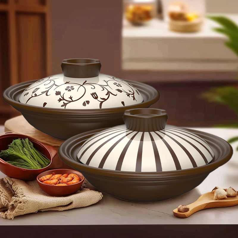 【土煲】康舒干烧炒菜炖肉土砂锅炖煮煲仔传统缠枝纹沙煲饭煲炒菜