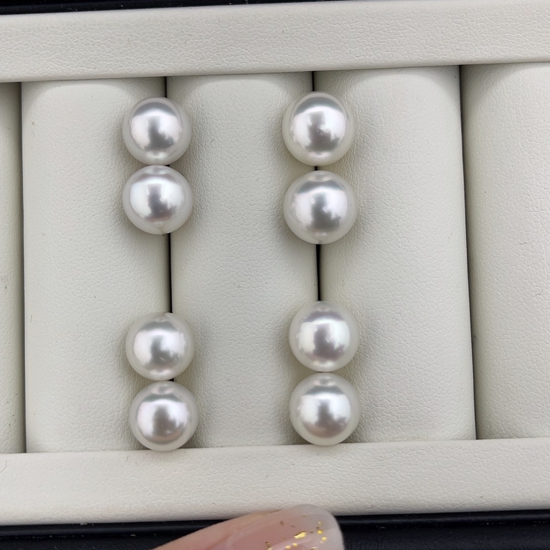 定制海水珍珠未镶嵌裸珠澳白极光任选一对