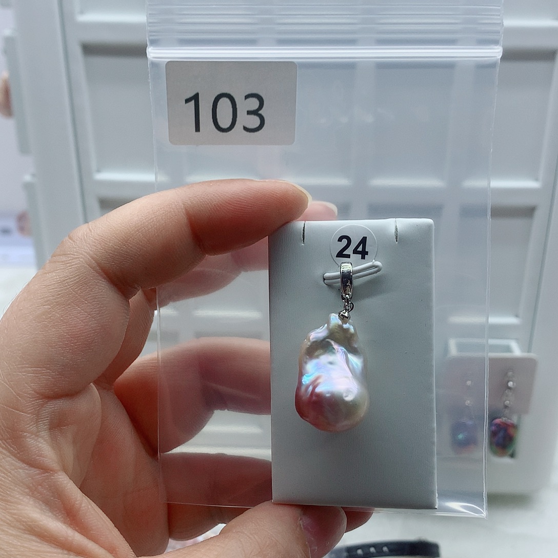 合金吊坠(不含链)淡水珍珠