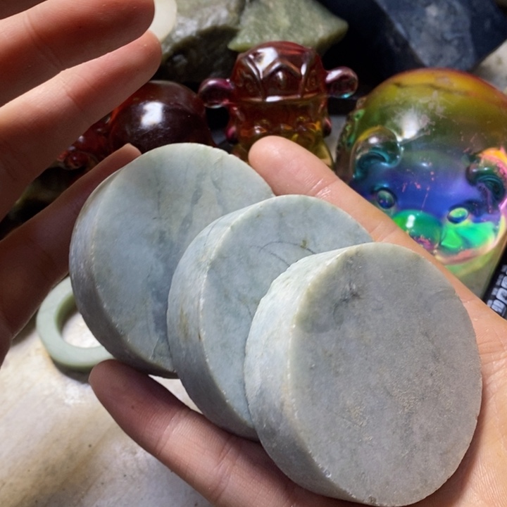 透闪石质玉珠宝半成品未镶嵌