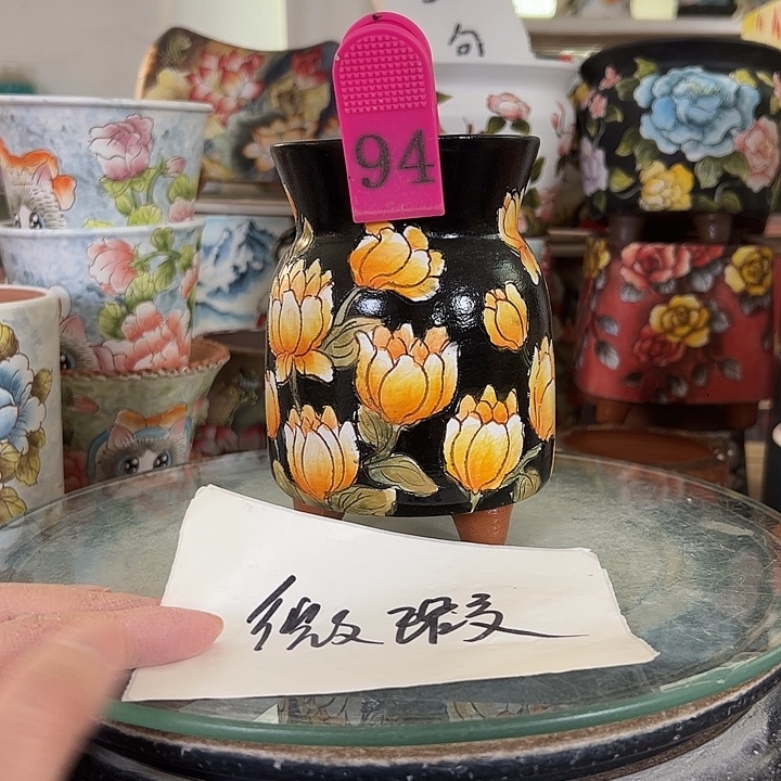 满38包邮 景德镇幸运花盆