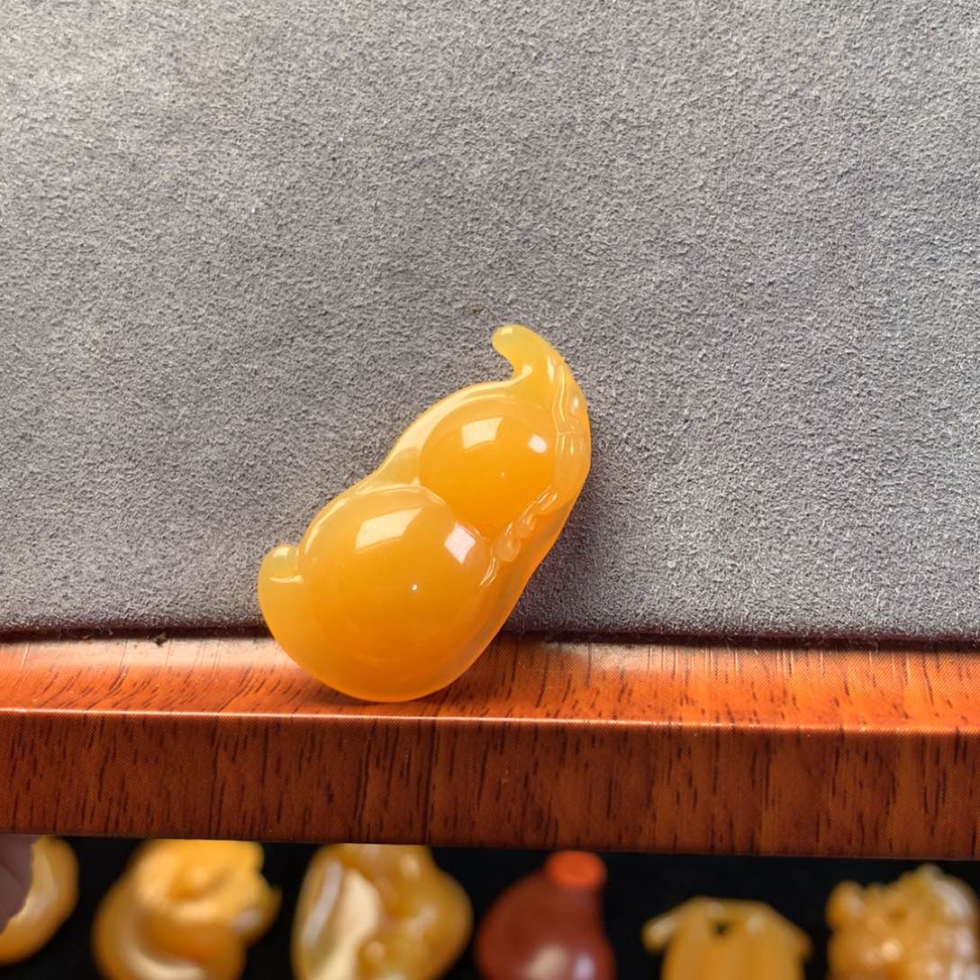 Ꮮ***࿐未镶嵌配饰吊坠石英质玉（缅黄）