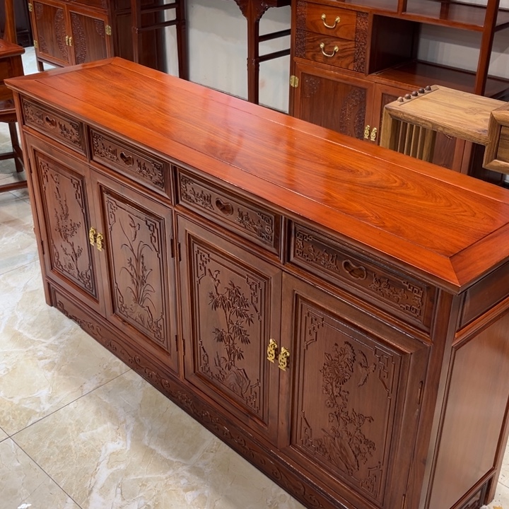 书架紫檀木类两个餐边柜