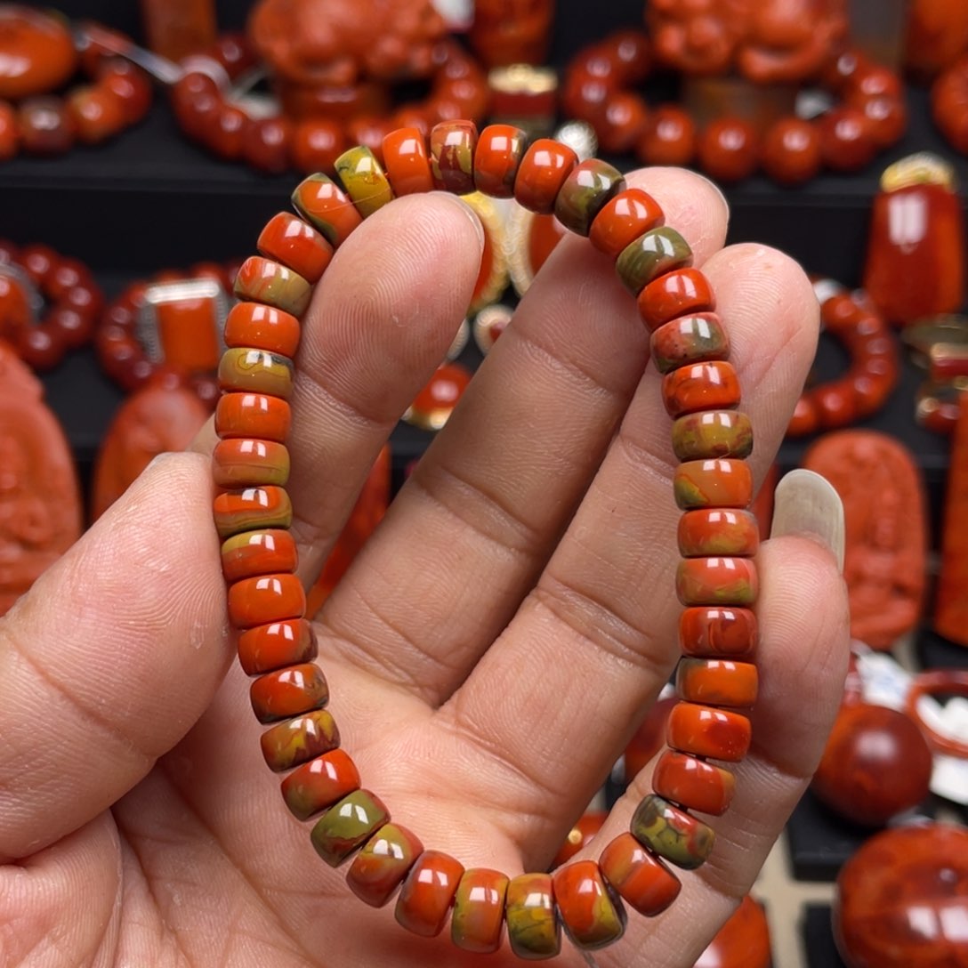 南红玛瑙珠宝奇石未镶嵌单圈7➕