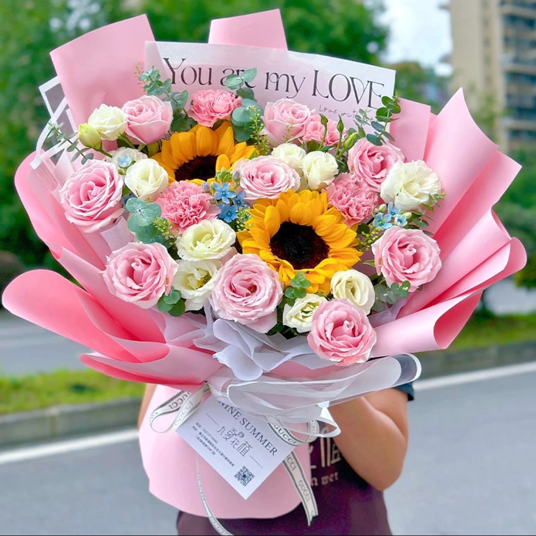 【闺蜜生日❤️朋友祝福】向日葵玫瑰花束生日礼物送朋友长辈闺蜜祝福