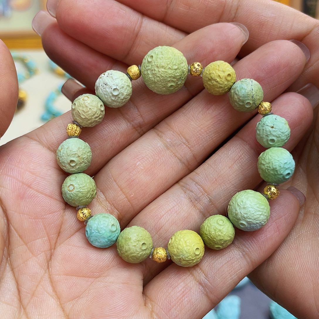 绿松石手链18K金镶嵌