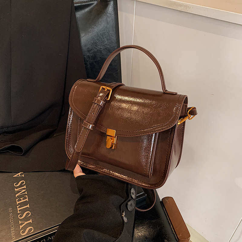 【长21高17宽9】新款时尚百搭单肩斜挎女包咖色3619