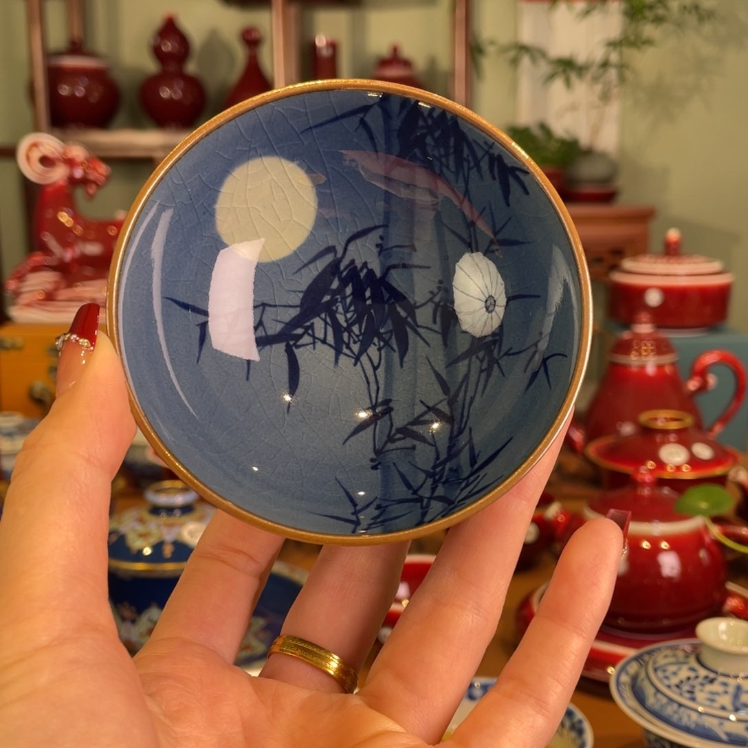 喜*清欢柴窑，老陶泥竹报平安普洱杯