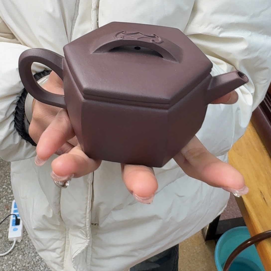 紫砂茶壶紫砂壶六方汉瓦160cc