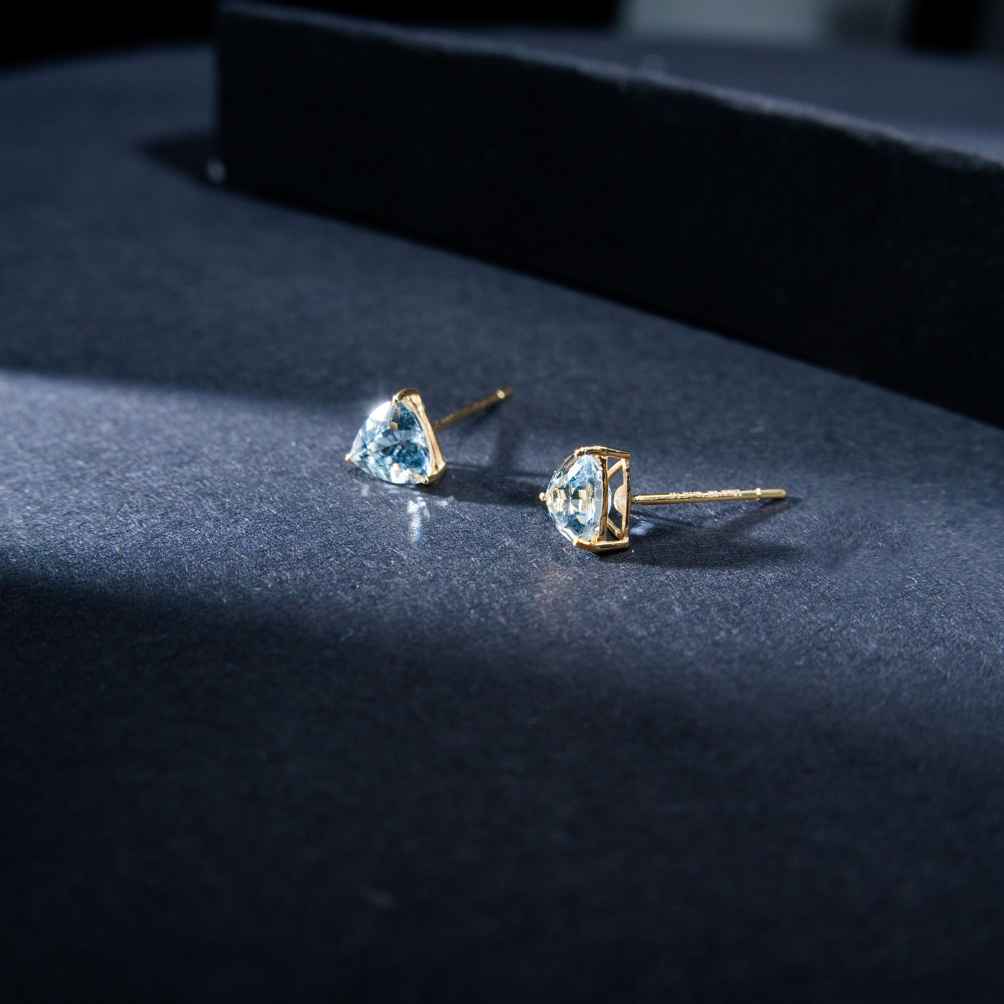 【憨姐珍藏】18K海蓝宝耳钉 A080CT