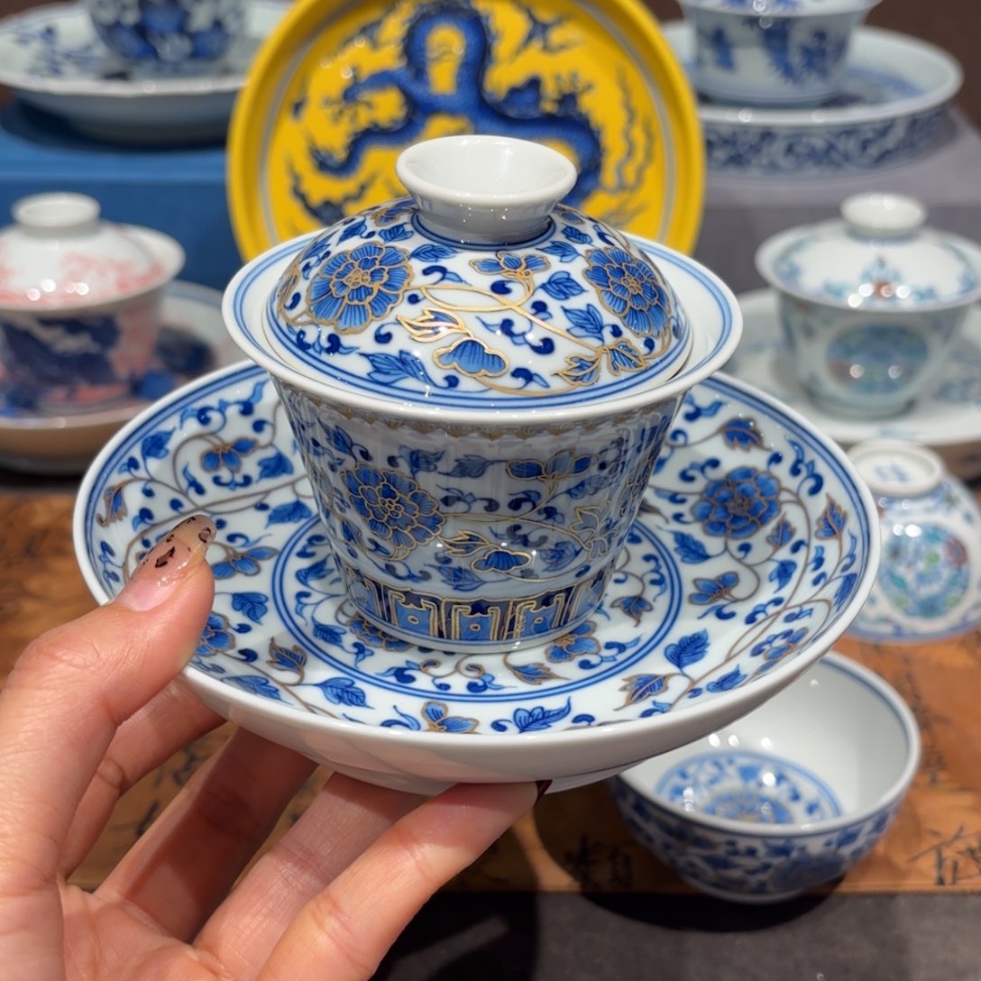 瓷片手工手绘陶瓷茶具