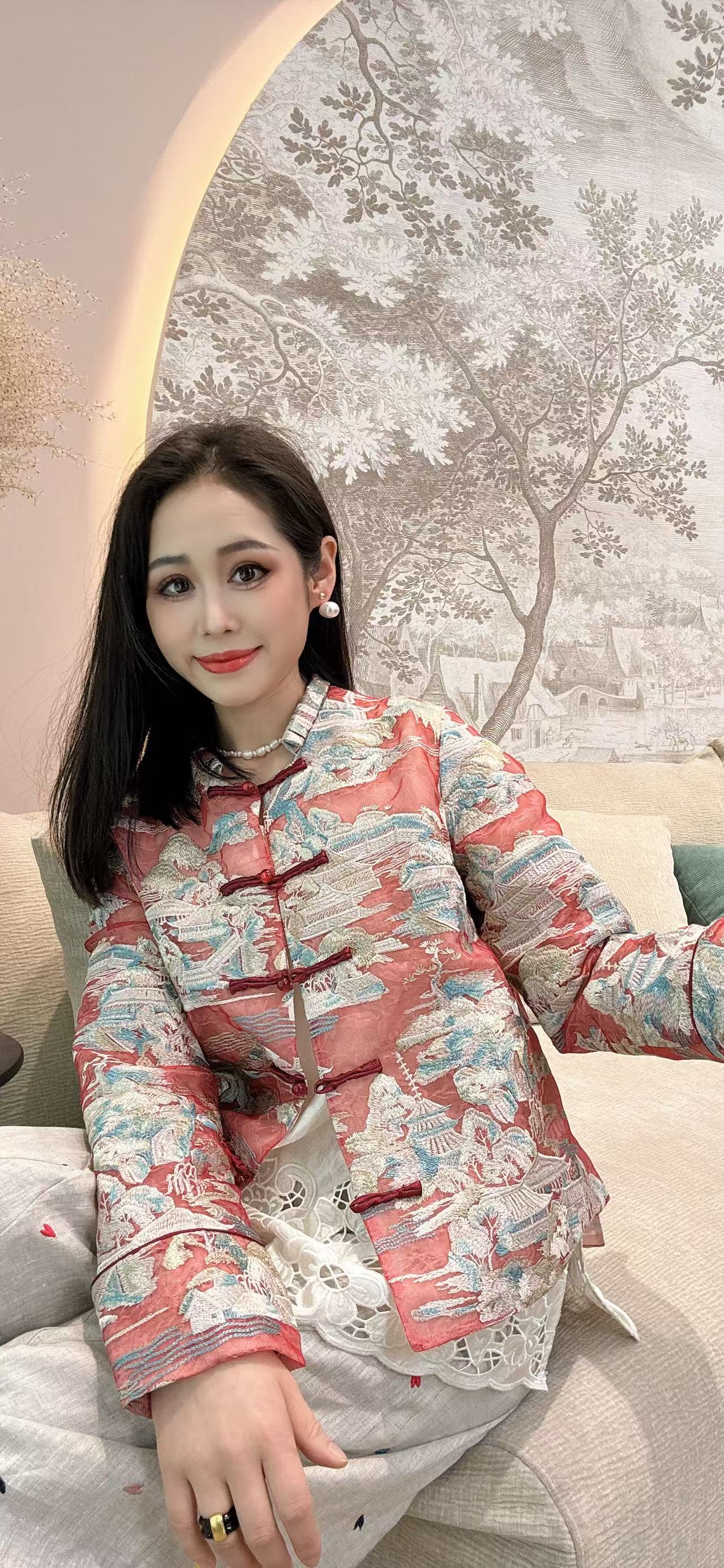 【禾禾家】“锦绣霓裳“新中式时尚休闲高端桑蚕丝真丝肖刺绣上衣6663