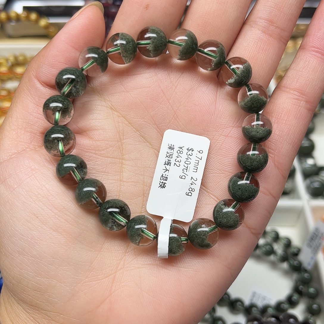 水晶手链未镶嵌愿*绿幽灵手链