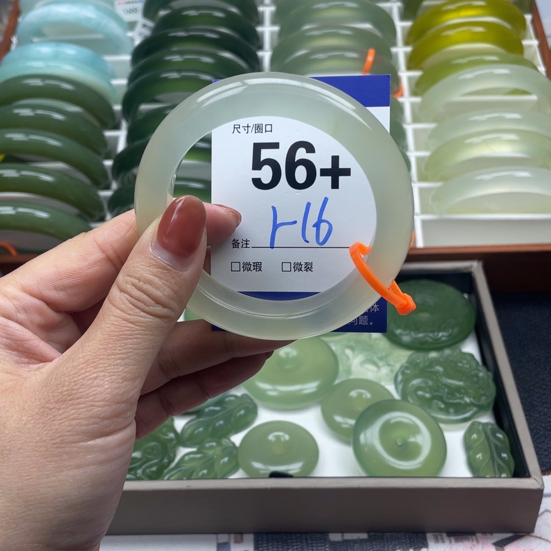 未镶嵌蛇纹石玉手镯ღ****