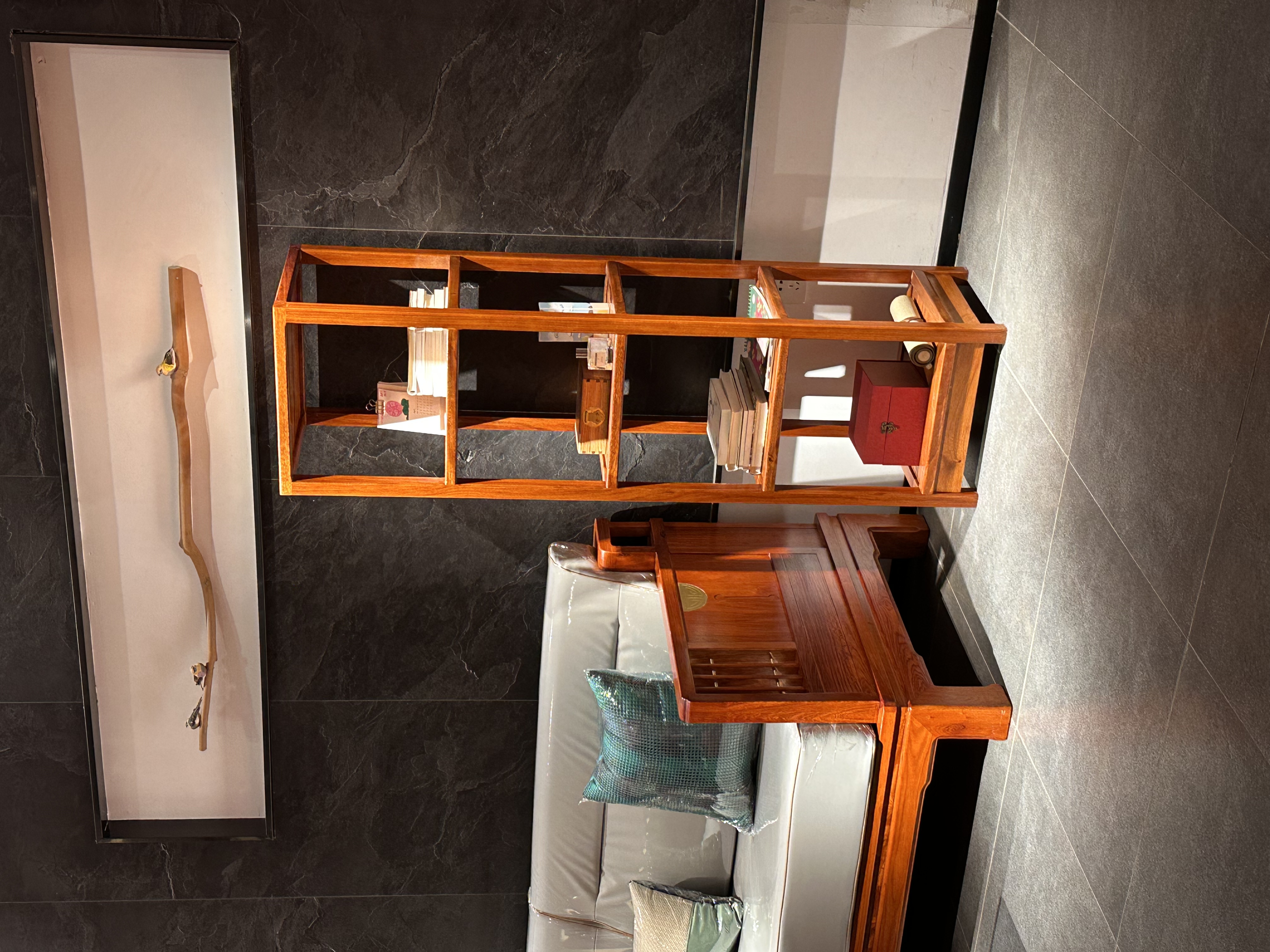 HF刺猬置物架 国标红木 置物架厨房收纳书架收纳架茶柜