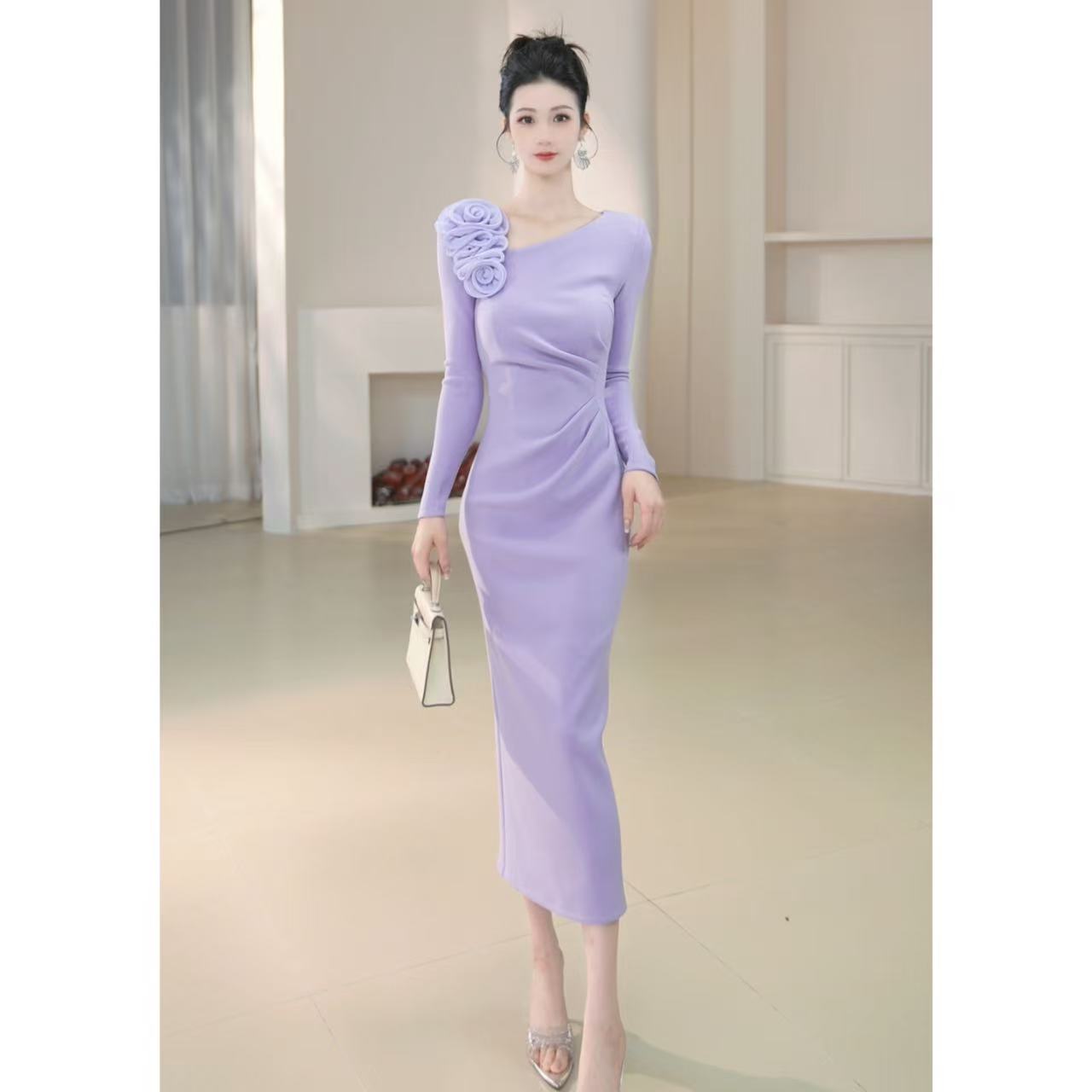 沐子的轻奢私藏【Mu/zi21935】显瘦气质轻奢修身时尚法式名媛连衣裙