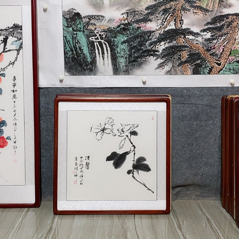 【闪购商品】国画书画作品带框65×65厘米