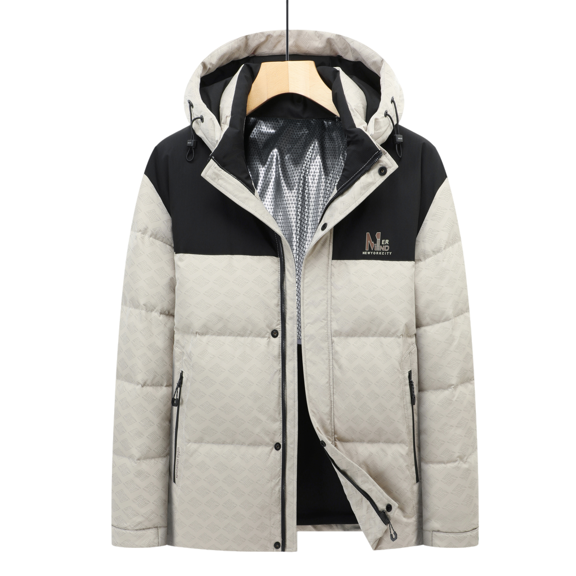 【90白鸭绒】冬季新款男士连帽加厚保暖短款羽绒服