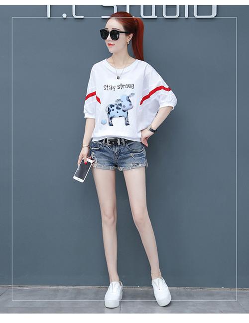 直播间扣号下单宽松短袖图片仅供参考