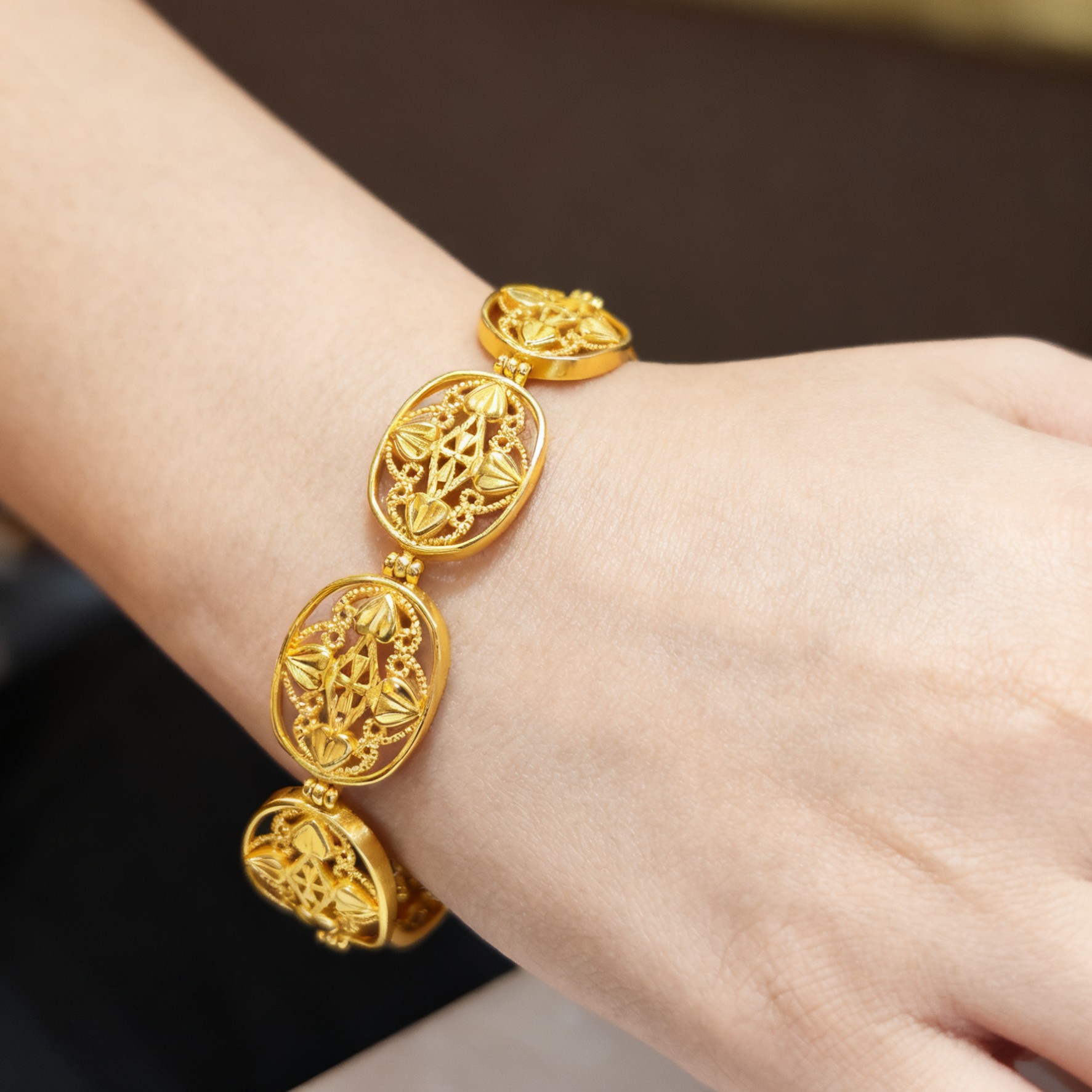 铜合金手链  KS1024Nurluk 创意民族风手链里外一色