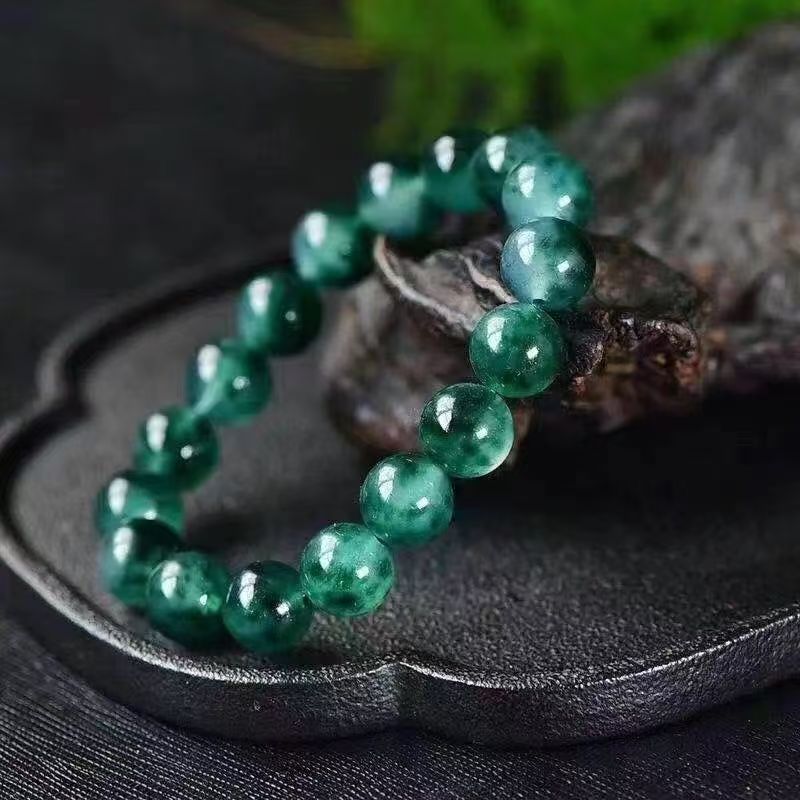 手链 时尚缅风高冰飘花12mm美人手串手链