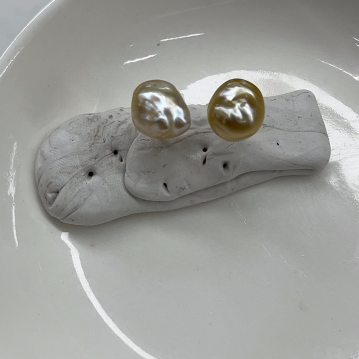 银S925镶嵌耳饰海水珍珠