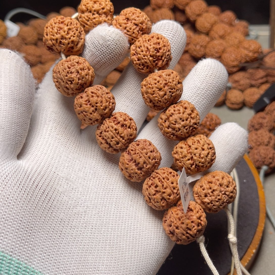 宇***缘金刚菩提手串梁产区方墩龙梅花定制款21尺