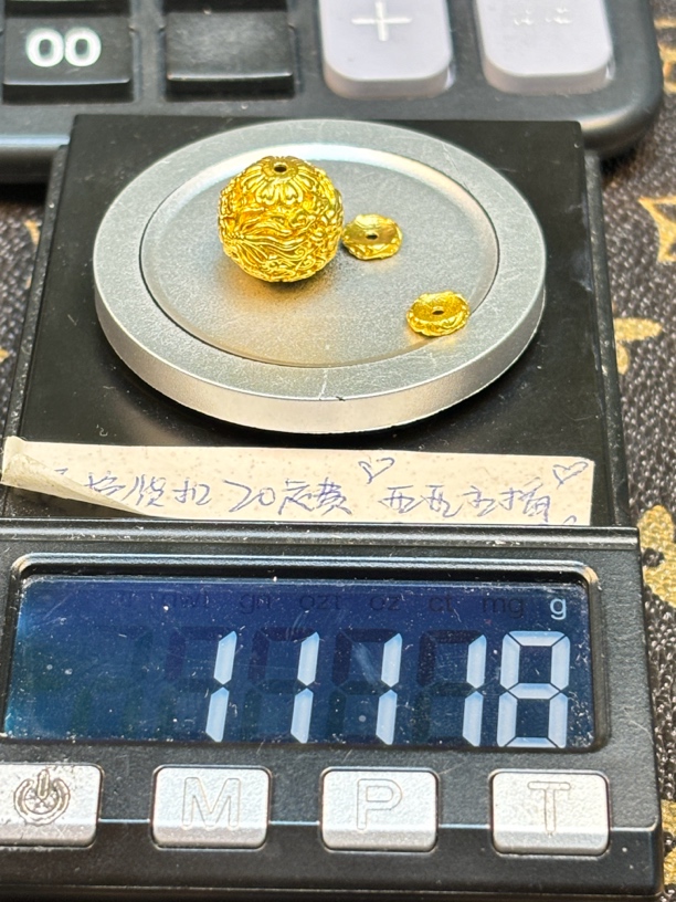 足金999卡14龙珠7唐草隔片