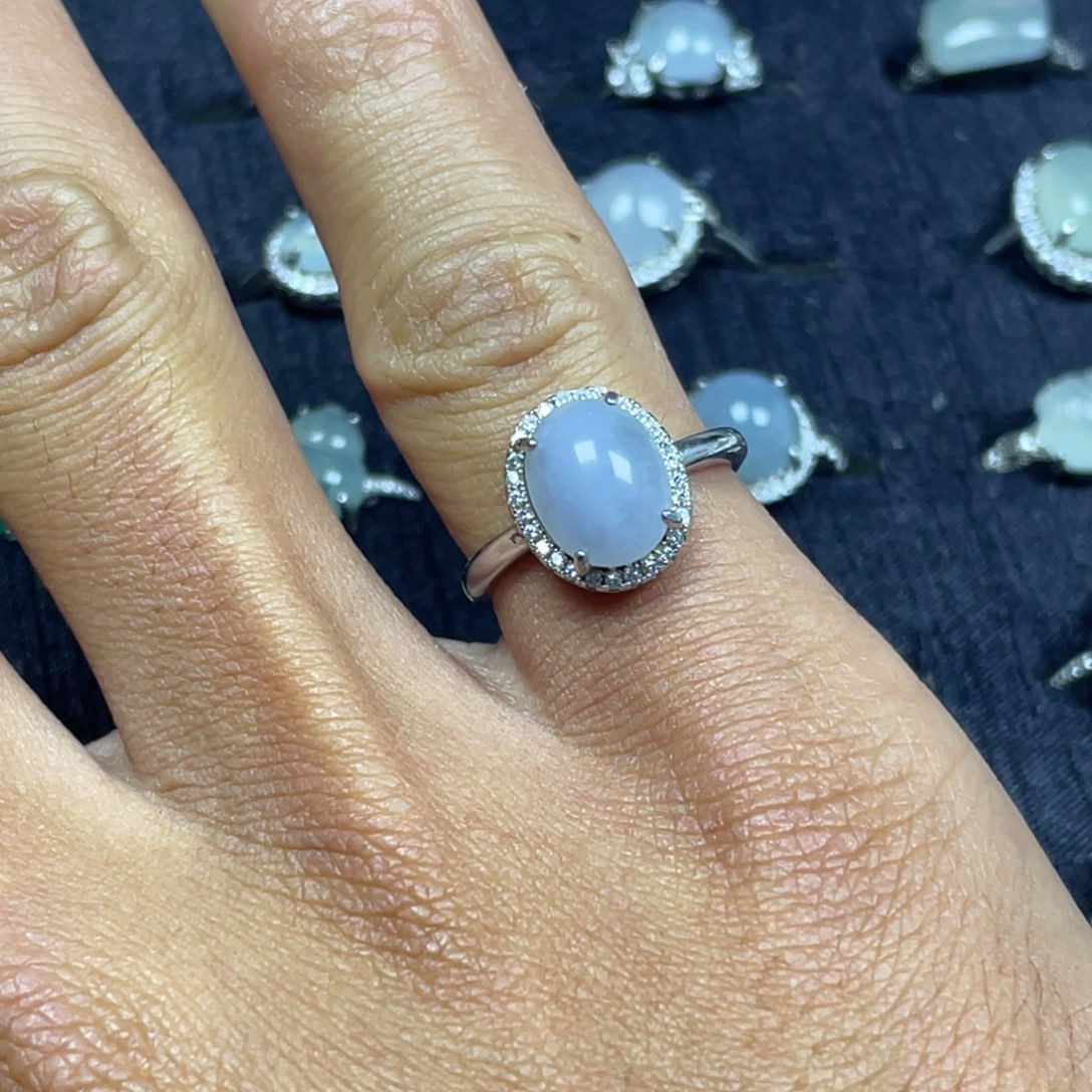 翡翠银S925镶嵌戒指