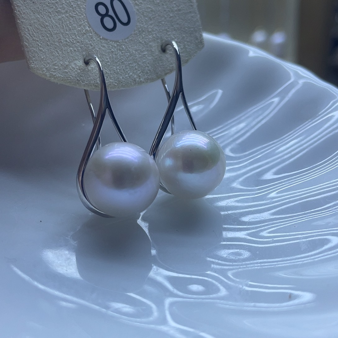 淡水珍珠耳饰银S925镶嵌