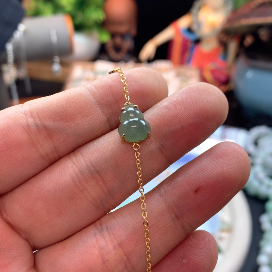 颈饰银S925镶嵌翡翠