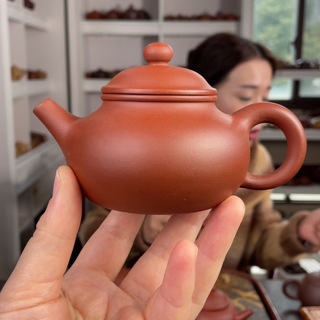 紫砂茶壶红清水伯峻矮潘180cc